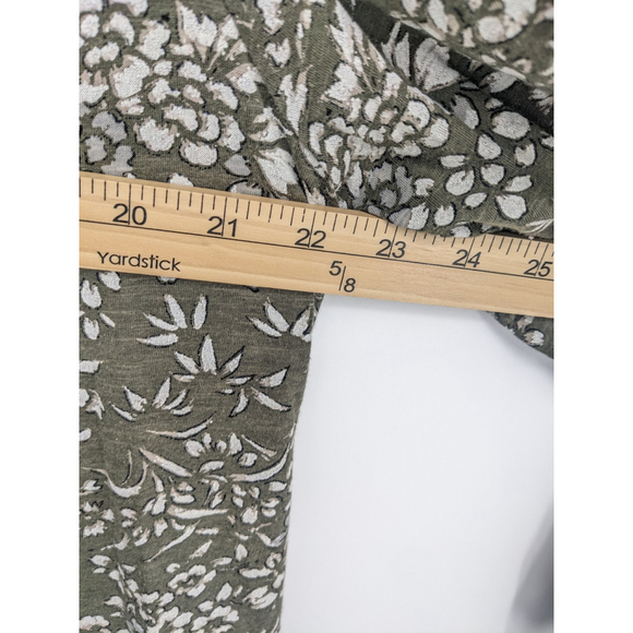 Lucky Brand Shirt Women 2X Green Floral Embroidered Boho Peasant Top Long Sleeve - Picture 10 of 11